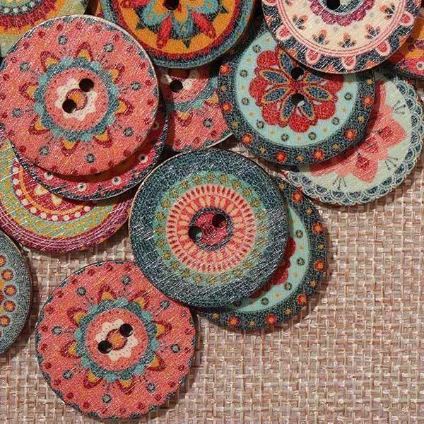 About 100Pcs Multi-Color Round Buttons Product Image