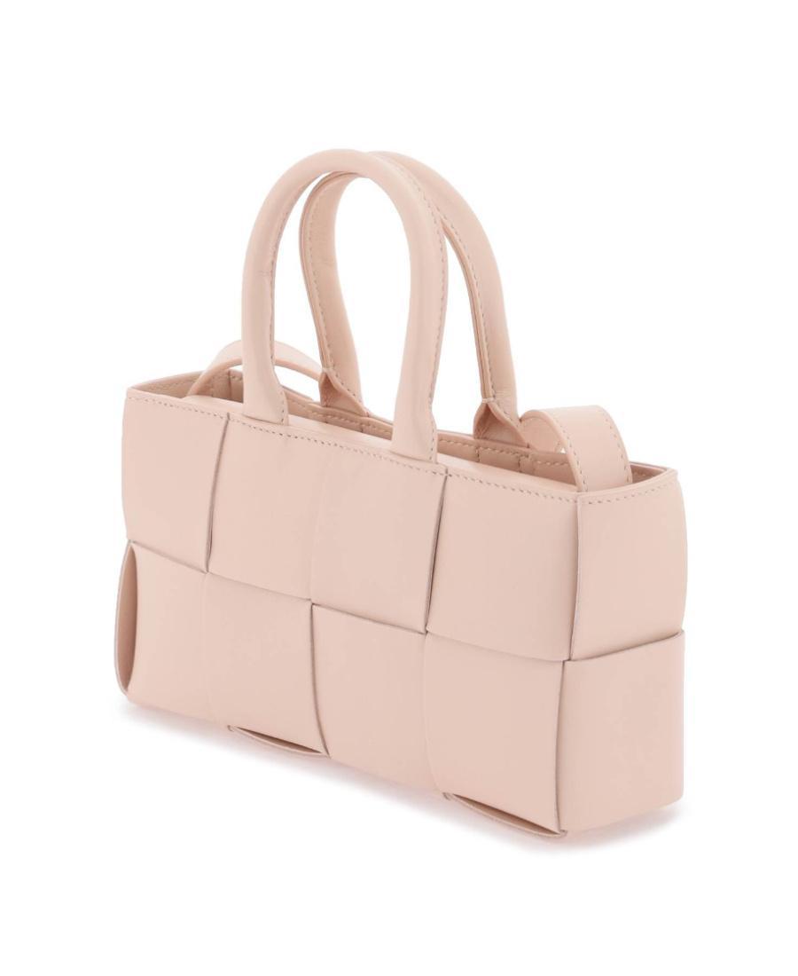 BOTTEGA VENETA Mini East West Arco Tote Bag In Pink Product Image