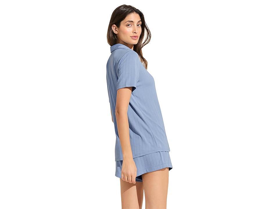 Eberjey Gisele Rib Relaxed Short PJ Set (Wedgewood ) Women's Pajama Sets Product Image