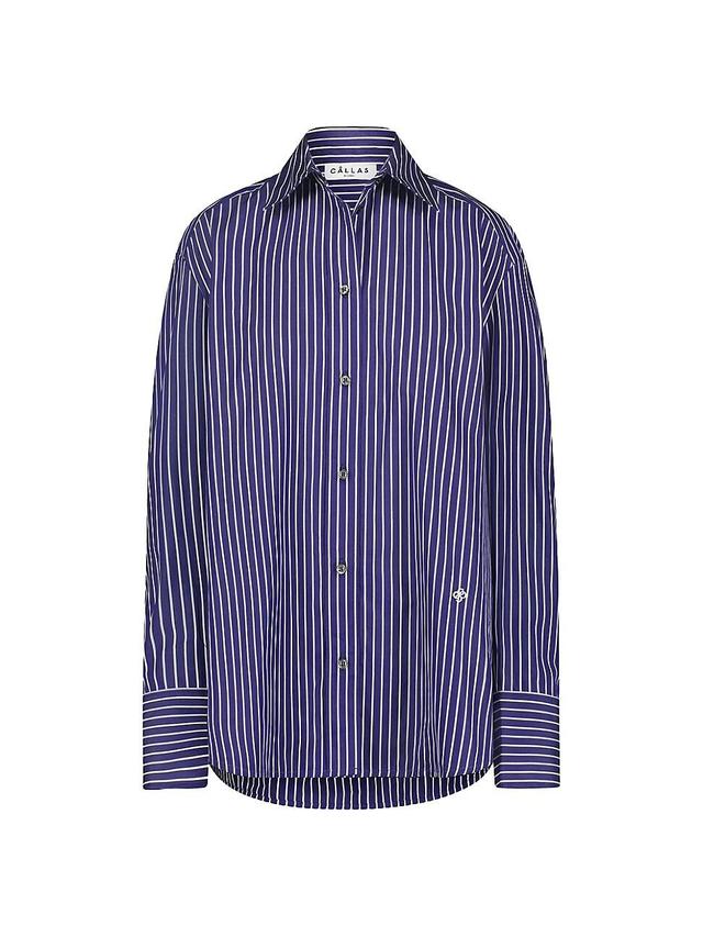 Womens LYN Oversized Striped Poplin Shirt Product Image