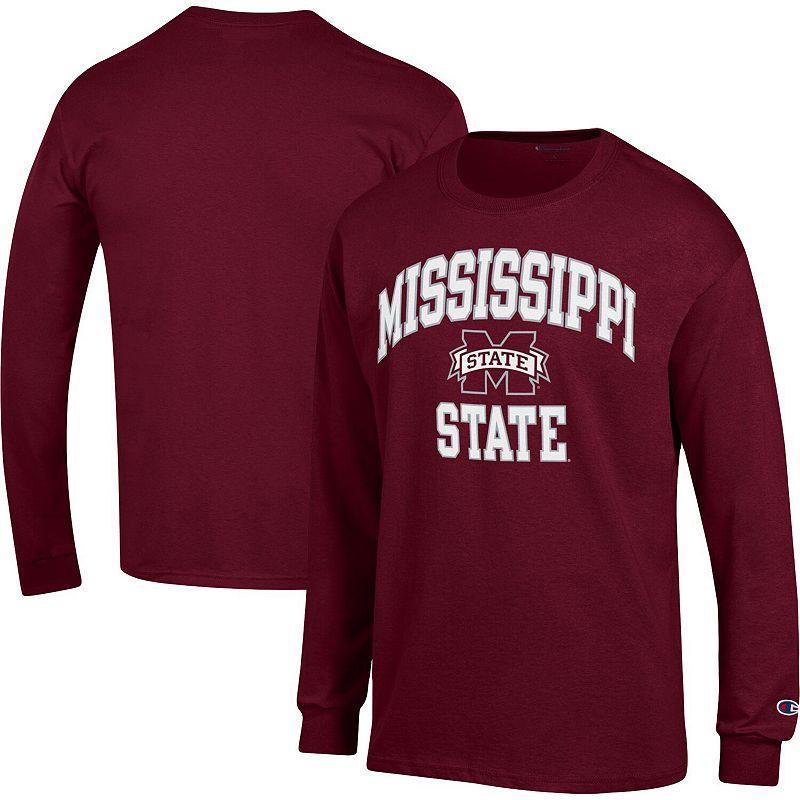 Mens Champion Maroon Mississippi State Bulldogs High Motor Long Sleeve T-shirt Product Image