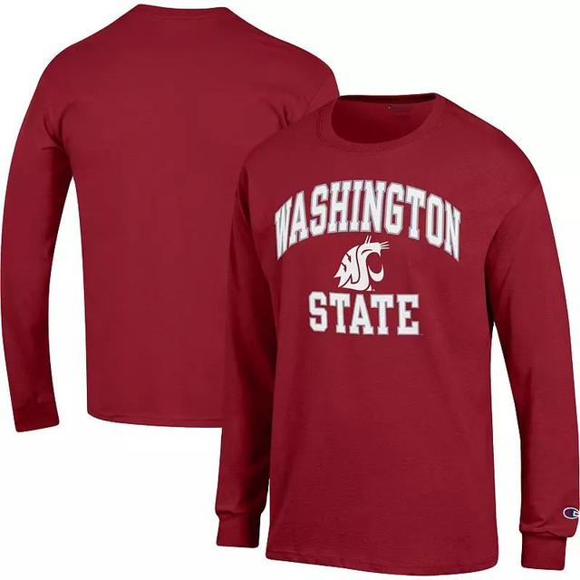 Mens Champion Crimson Washington State Cougars High Motor Long Sleeve T-Shirt Product Image