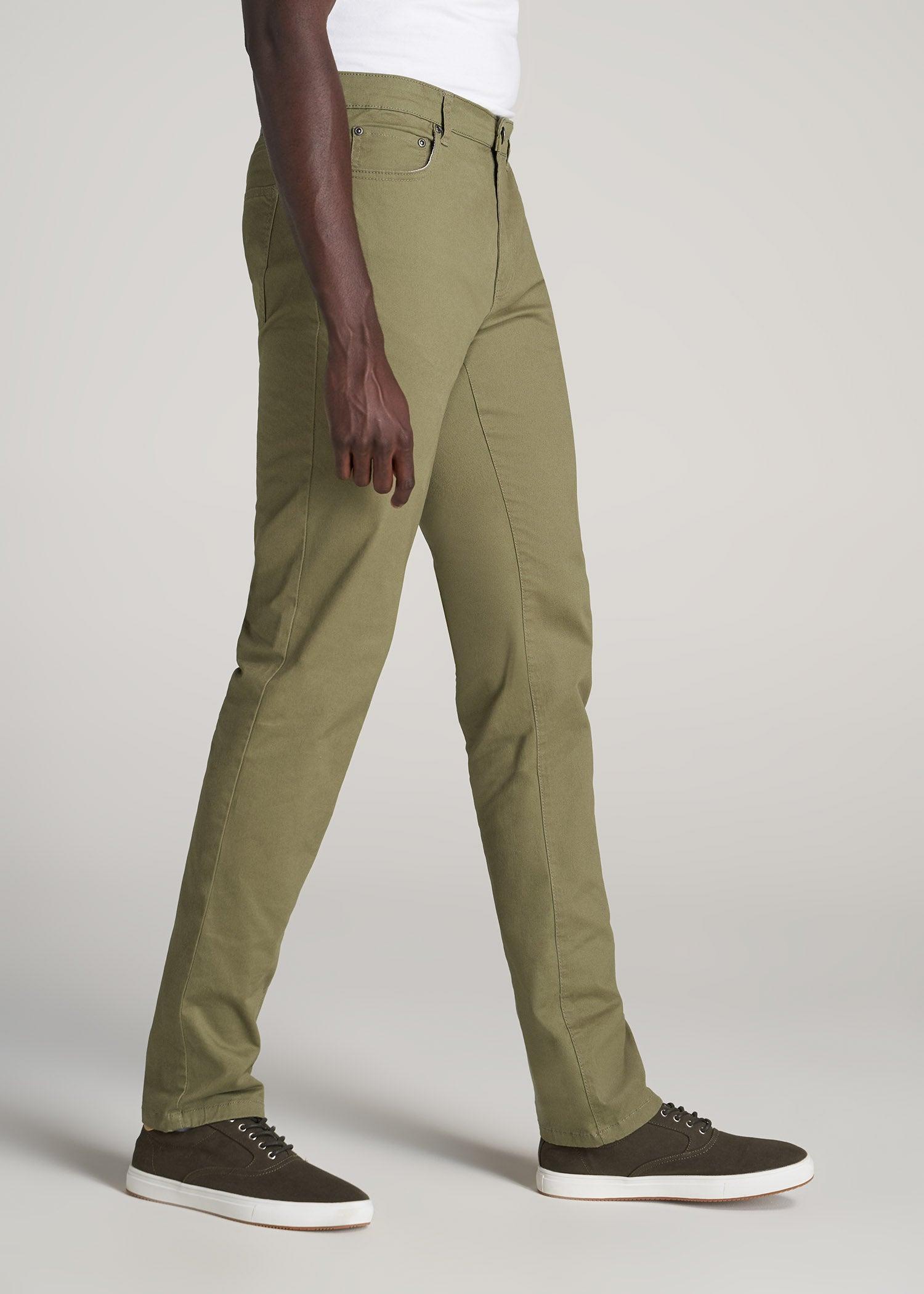 Dylan SLIM FIT Five-Pocket Pants For Tall Men in Fatigue Green Product Image