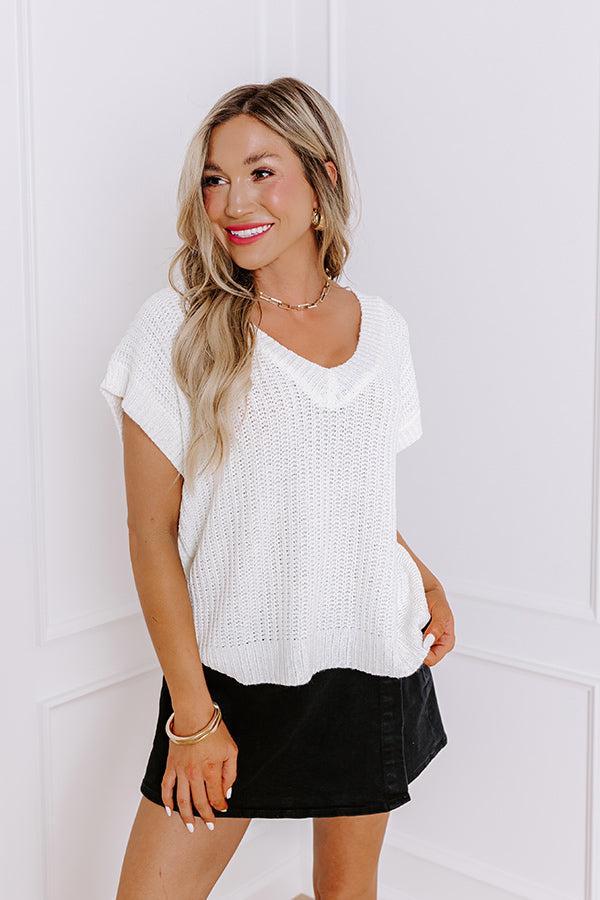 Sunny Smiles Knit Top in Ivory Product Image