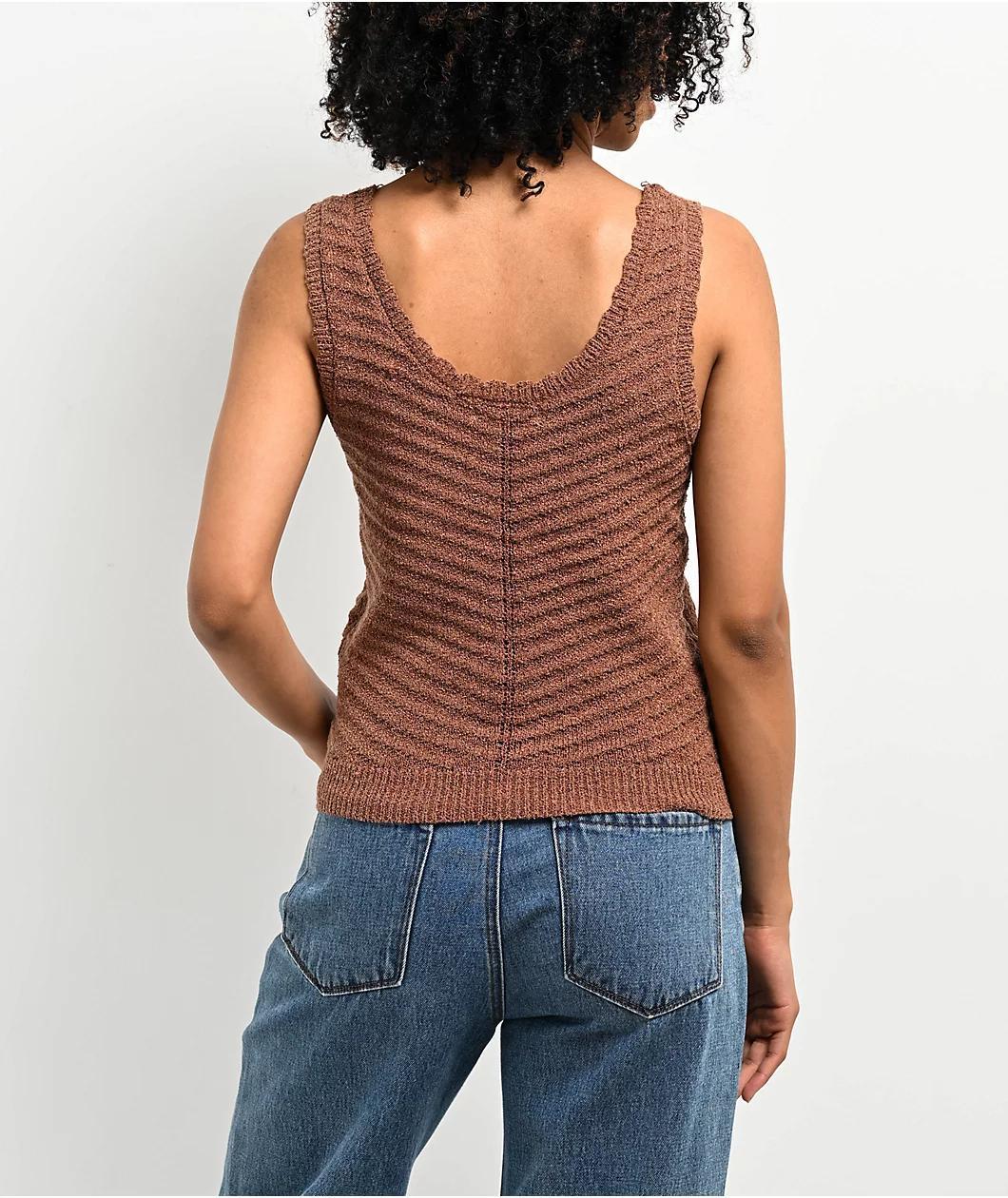 Blu Pepper Buttoned Almond Tank Top Product Image