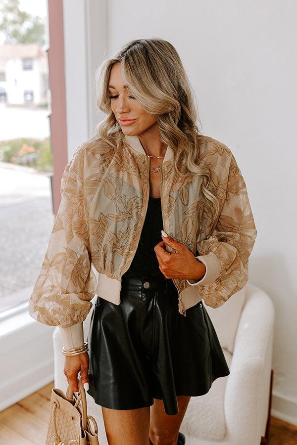 Statement Piece Velvet Burnout Bomber Jacket Product Image