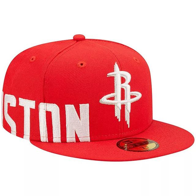 Mens New Era Houston Rockets Side Split 59FIFTY Fitted Hat Product Image