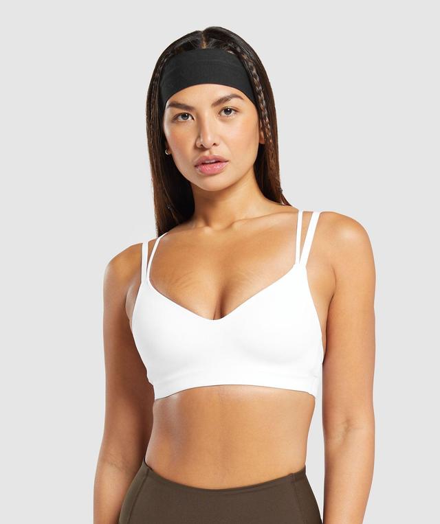 Gymshark Strappy Back Light Support Sports Bra - White Female Product Image