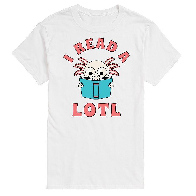 Big & Tall I Read A Lotl Axlotl Cartoon Graphic Tee, Mens White Product Image