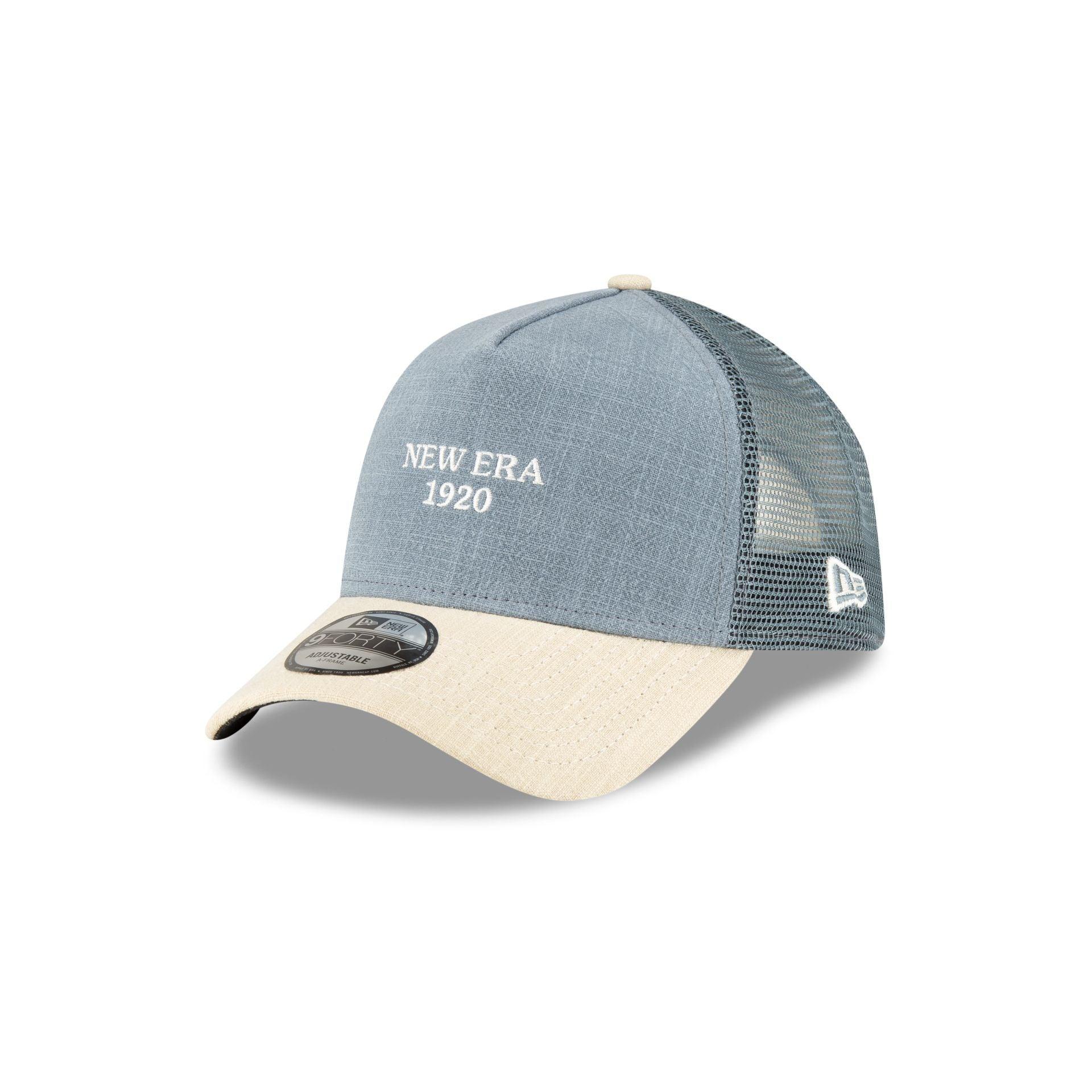 New Era Cap Soft Linen Slate 9FORTY A-Frame Trucker Hat Male Product Image