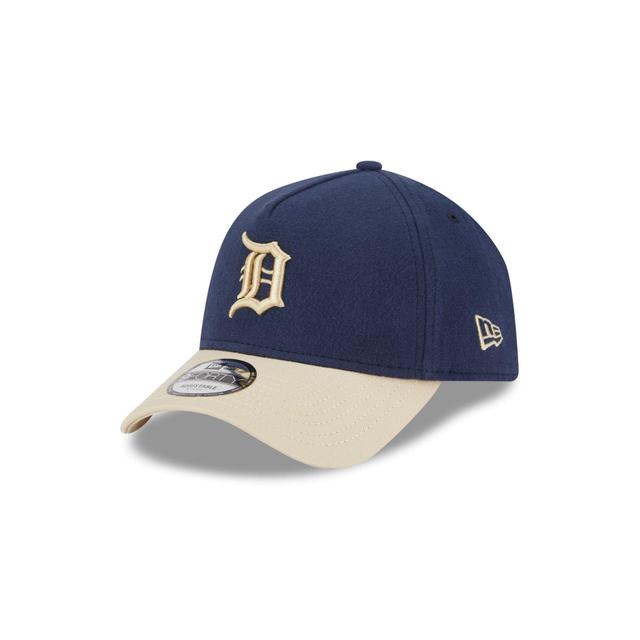 Detroit Tigers Moleskin Crown Navy 9FORTY A-Frame Snapback Hat Male Product Image