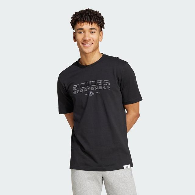 adidas Tech Linear Graphic Tee Black 2XL Mens Product Image