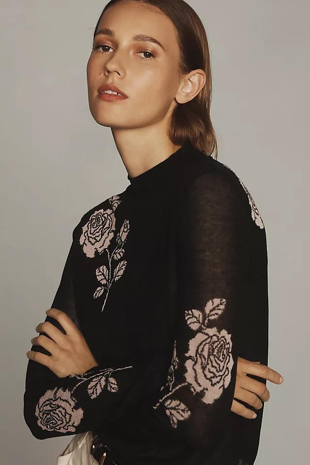 Maeve Sheer Floral Sweater Product Image