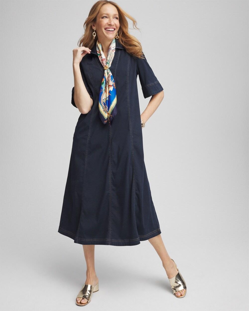 Stretch Denim Maxi Dress Product Image