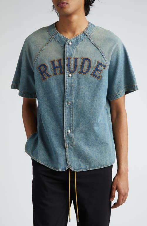 Rhude Baseball Denim Shirt Size L. Product Image