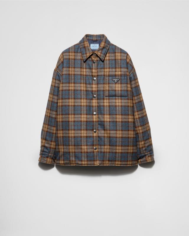 Checked wool twill lumberjack jacket Product Image