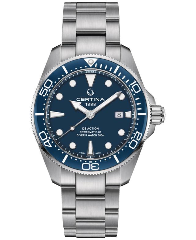 Certina Mens Swiss Automatic Ds Action Diver Stainless Steel Bracelet Watch 43mm - Blue Product Image