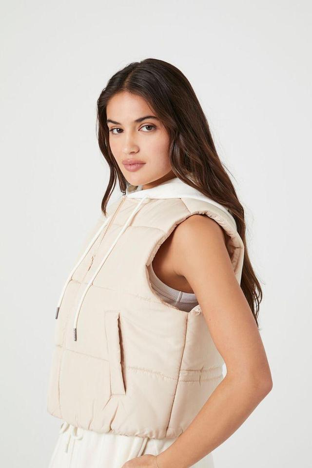 Hooded Zip-Up Puffer Vest | Forever 21 Product Image