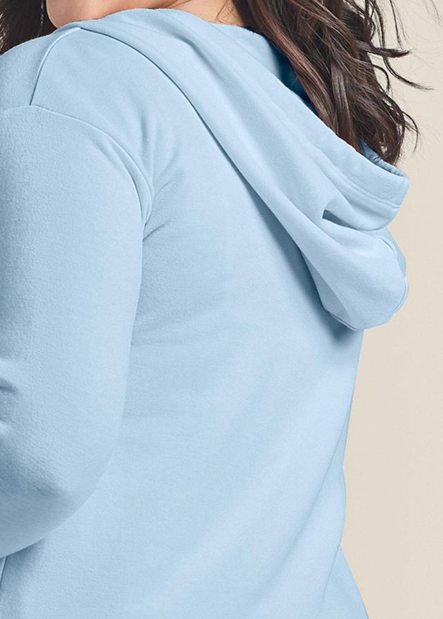 Ruffle Hem Lounge Jacket - Light Blue Product Image