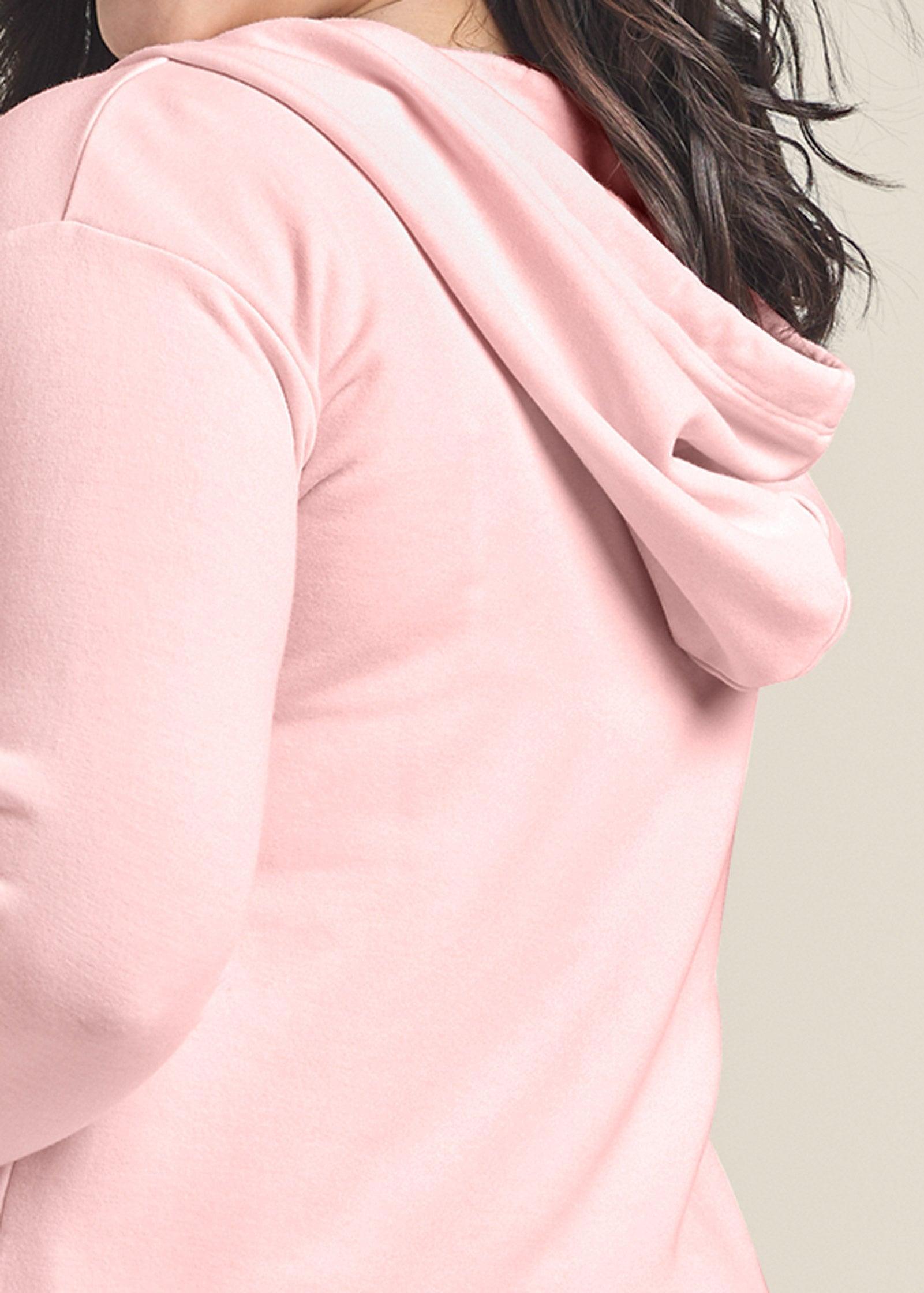 Ruffle Hem Lounge Jacket - Light Pink Product Image