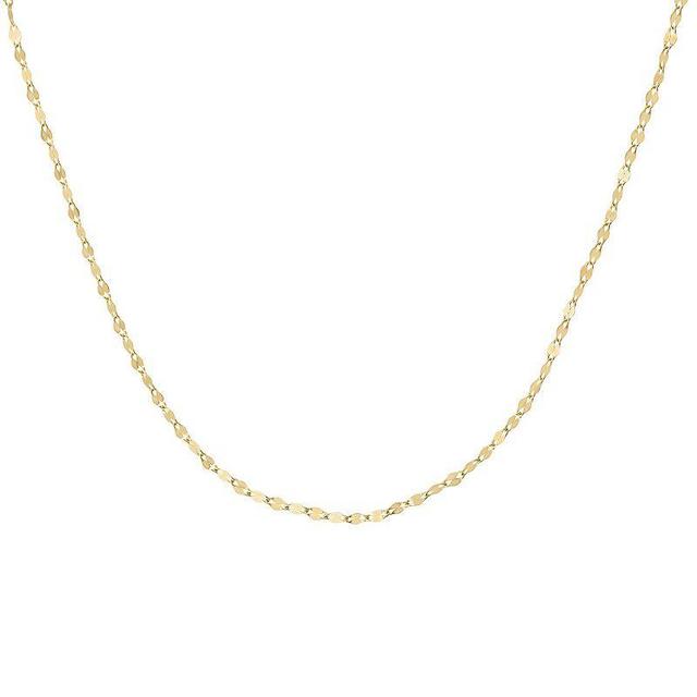 10k Gold Mirror Pendant Chain Necklace, Womens 14k Gold Product Image