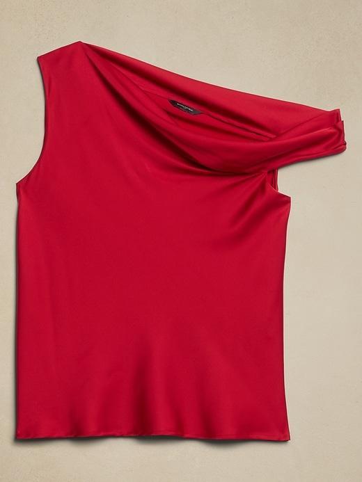 Off-Shoulder Satin Blouse Product Image