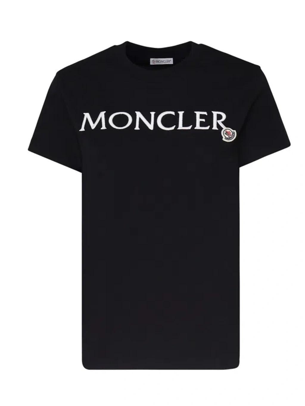 MONCLER Logo Black Roundneck T-shirt Product Image