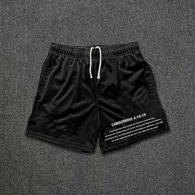 Men's Bible Corinthians 4 16-18 Mesh Drawstring Shorts Product Image