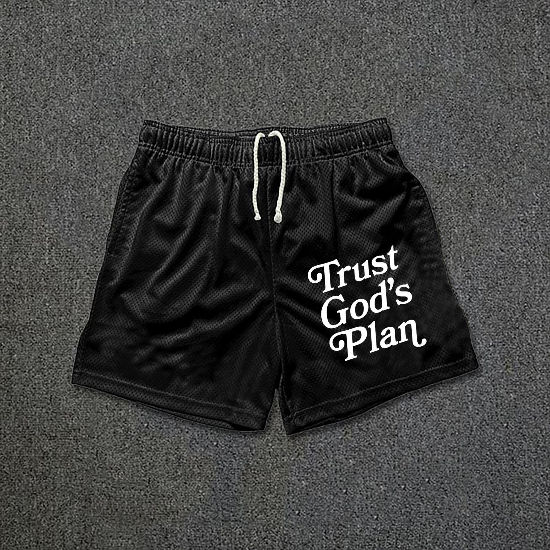 Men's Street Trust God's Plan Mesh Drawstring Shorts Product Image