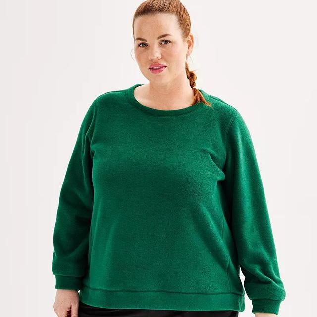 Plus Size Tek Gear Micro Fleece Classic Crewneck Pullover, Womens Product Image