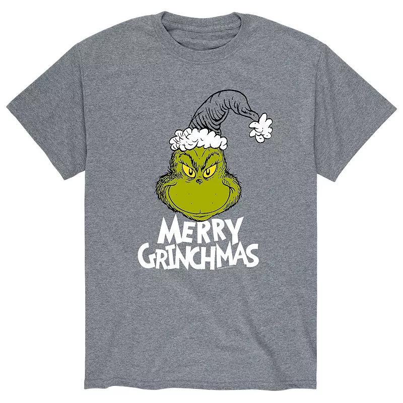 Mens Dr. Seuss The Grinch Grinchmas Tee Athletic Grey Product Image