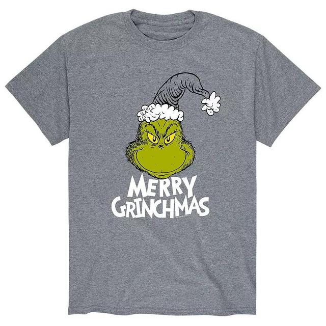 Mens Dr. Seuss The Grinch Grinchmas Tee Athletic Grey Product Image