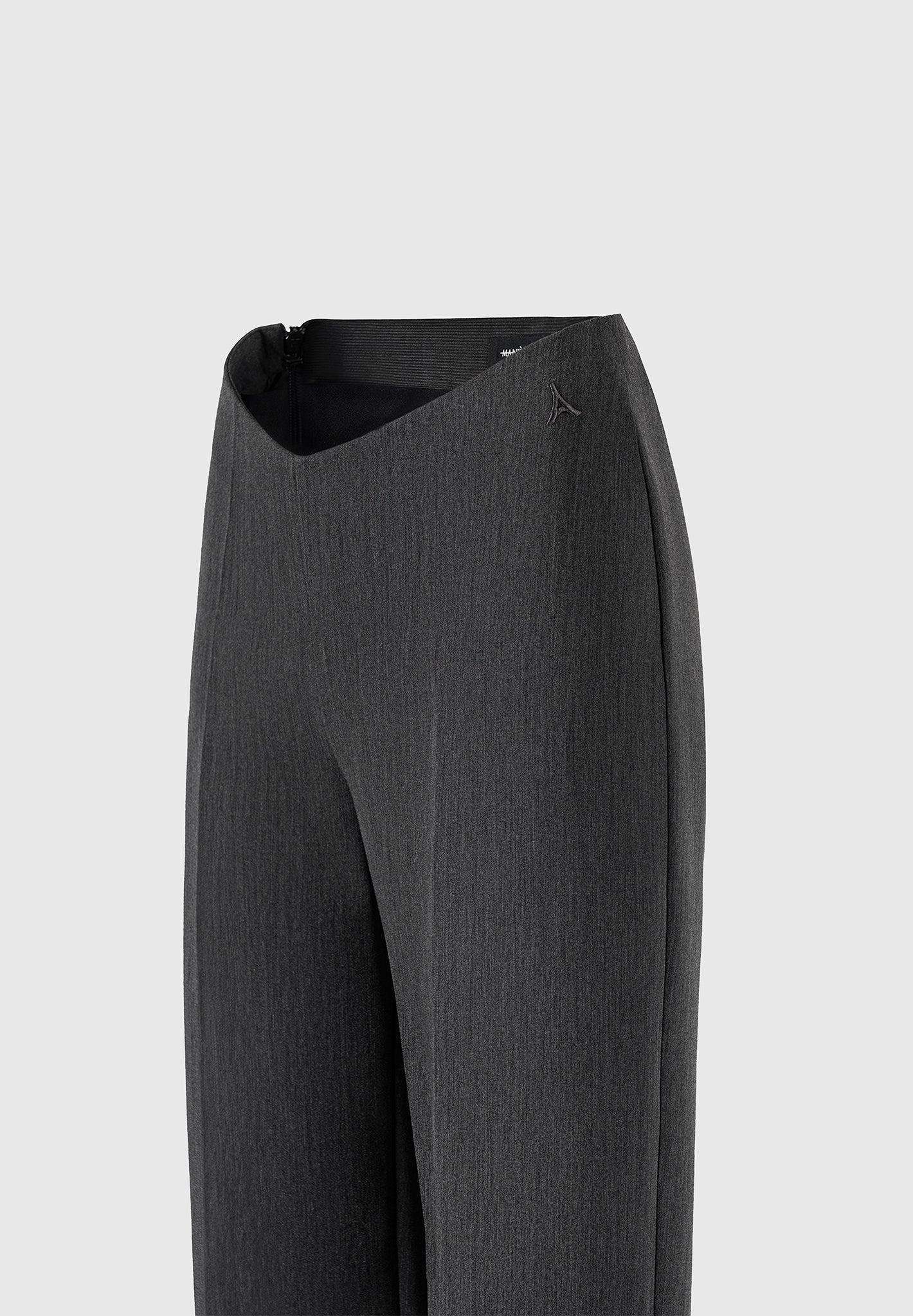 Curved Waist Tailored Trousers - Dark Grey Female Product Image