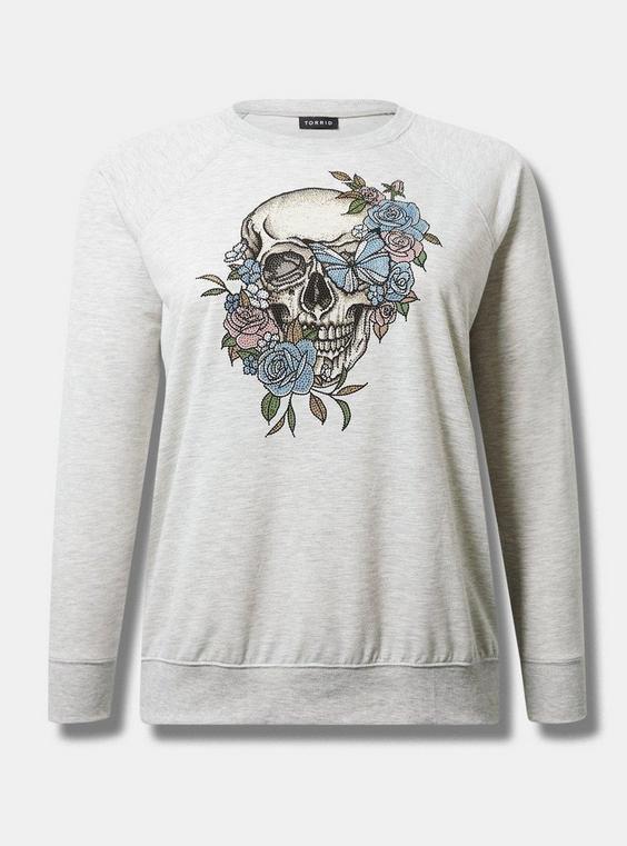 Embellished Skull French Terry Sweatshirt Product Image