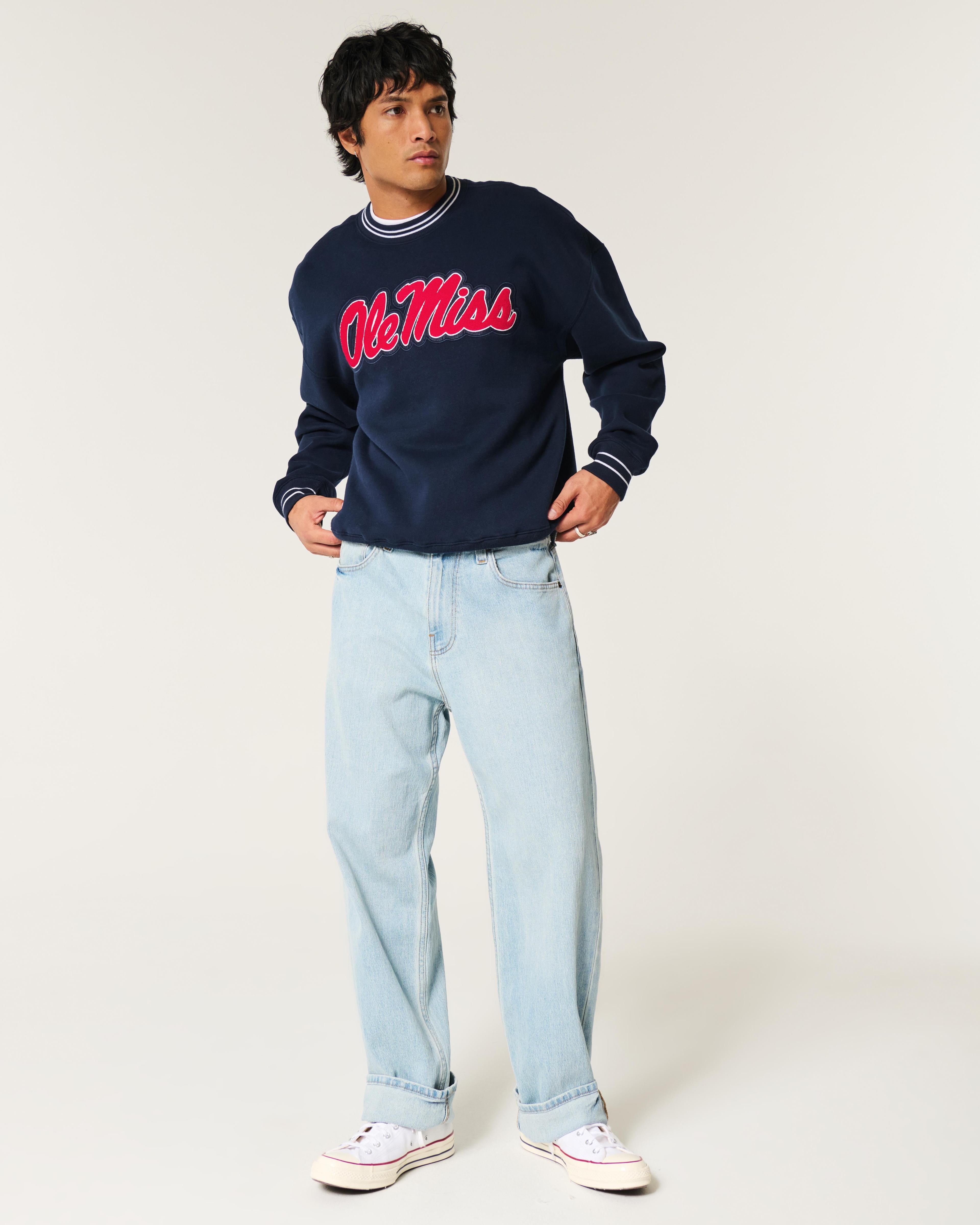 Boxy Ole Miss Graphic Crew Sweatshirt Product Image