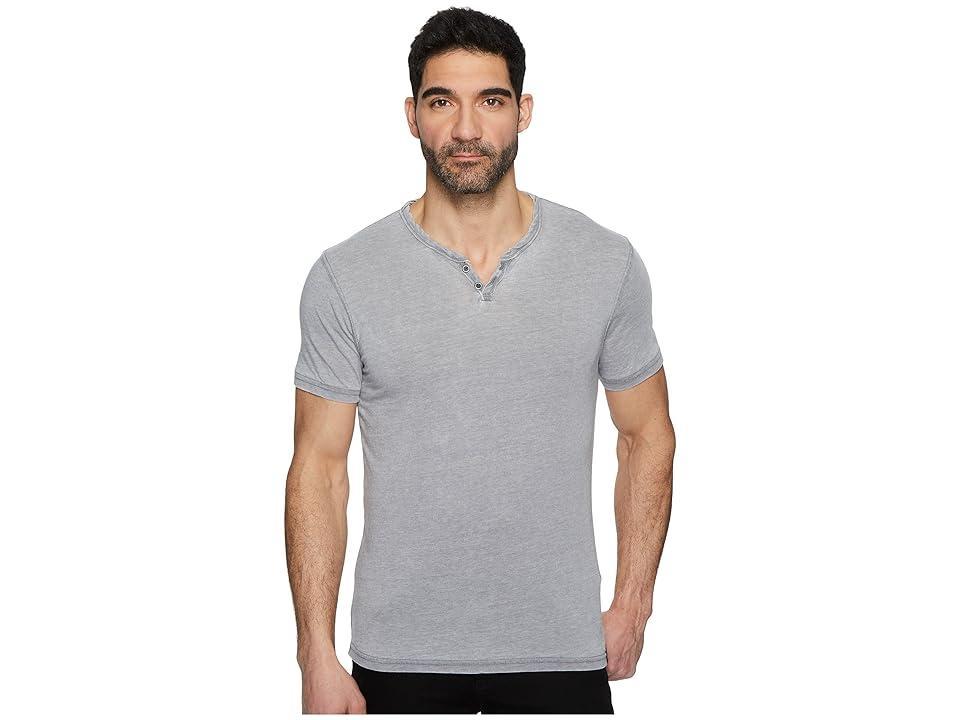 Lucky Brand Burnout Button Notch Shirt (Frost Grey) Men's Clothing Product Image