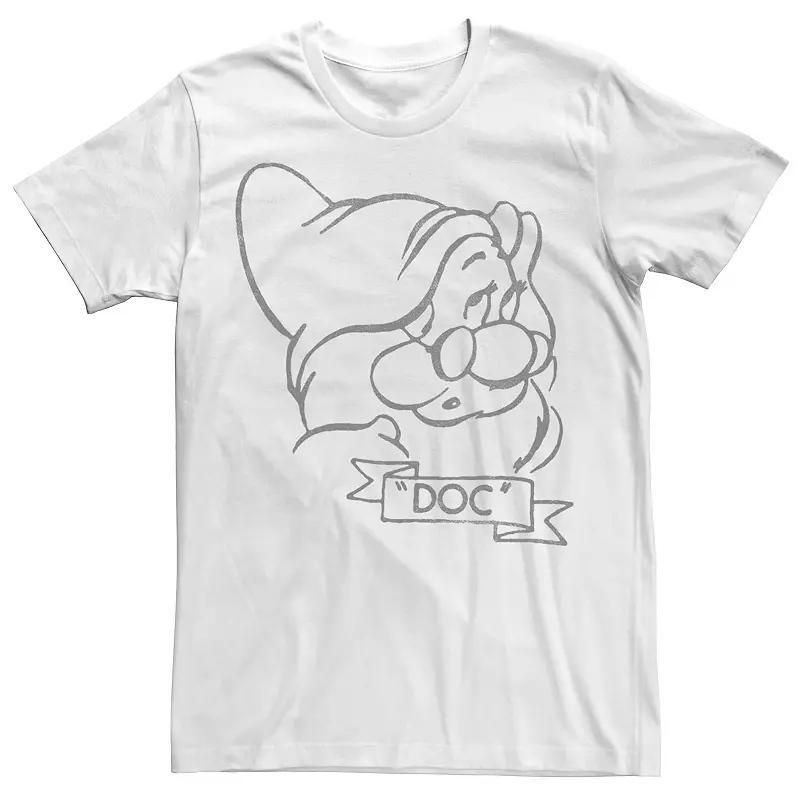 Big & Tall Disney Snow White Doc Line Art Big Face Tee, Mens Product Image