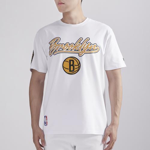 Pro Standard Mens Nets Short Sleeve T-Shirt - White/Yellow Product Image