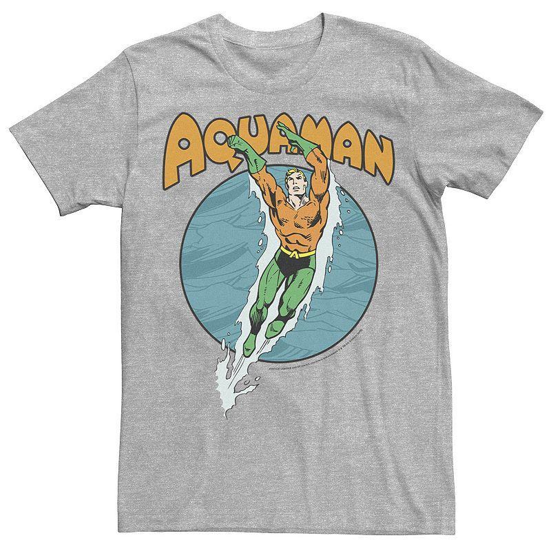 Mens DC Comics Aquaman Swimming Dance Tee Athletic Grey Product Image