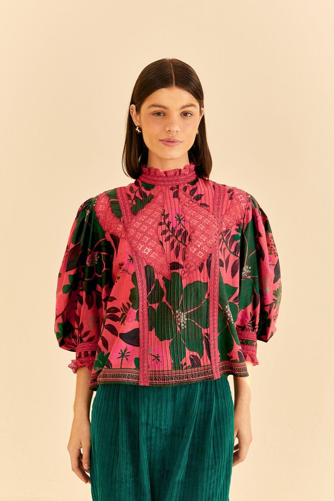 Blush Floral Yard Blouse Product Image