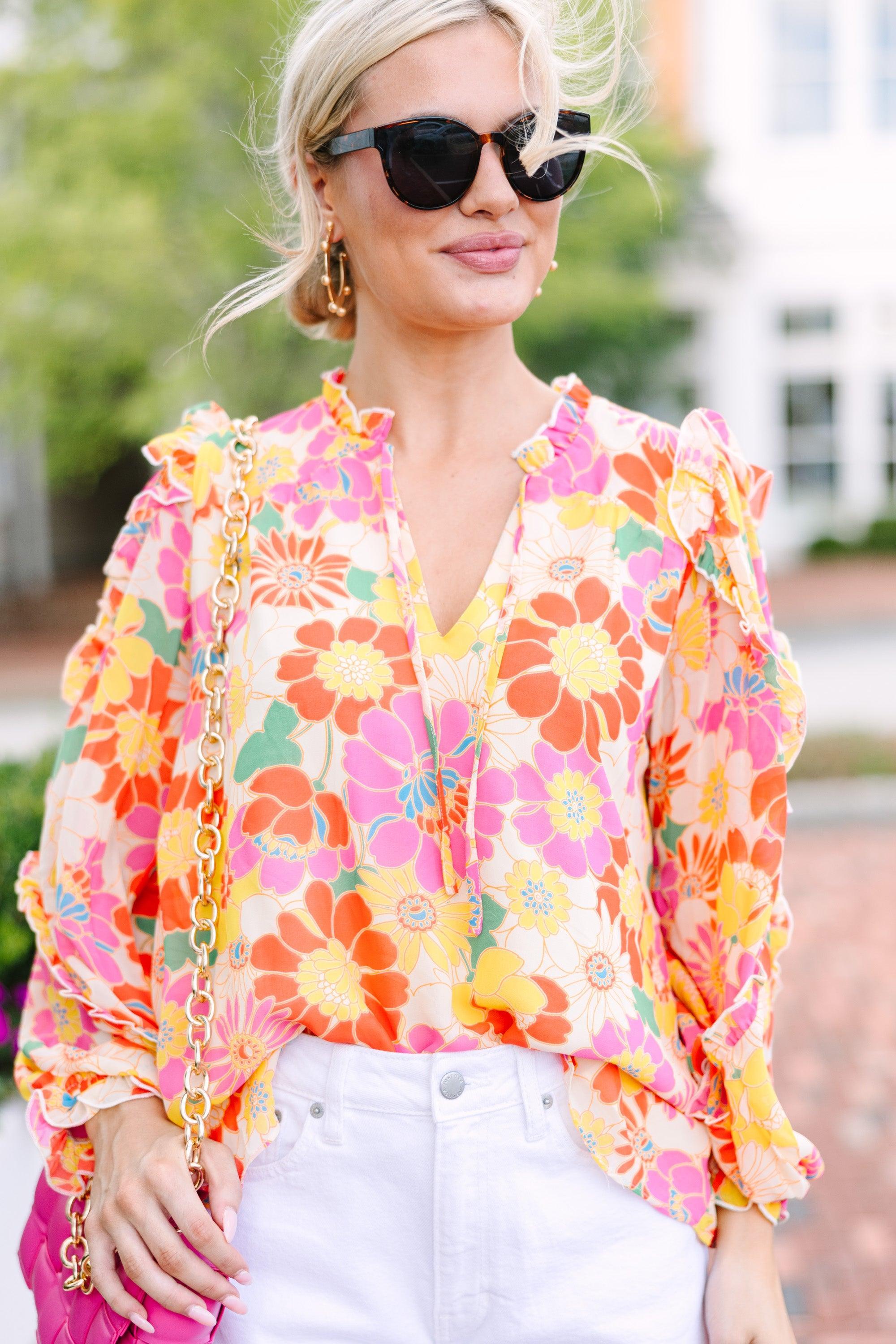 Call On You Yellow Floral Blouse Female Product Image