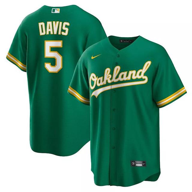 Mens Nike JD Davis Kelly Oakland Athletics Alternate Replica Jersey Product Image