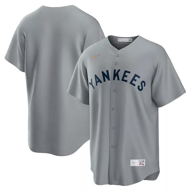 Mens Nike Gray New York Yankees Road Cooperstown Collection Team Jersey Product Image