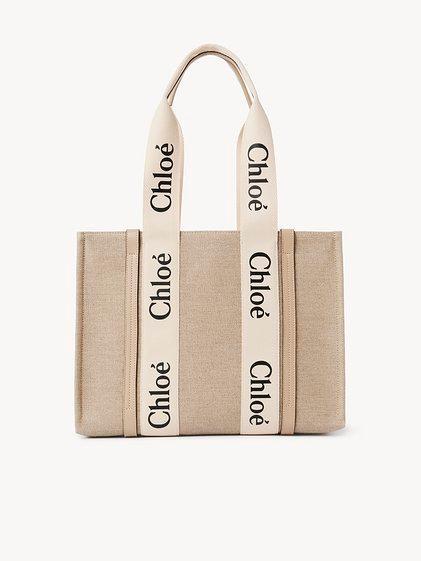 Woody tote bag in linen Product Image