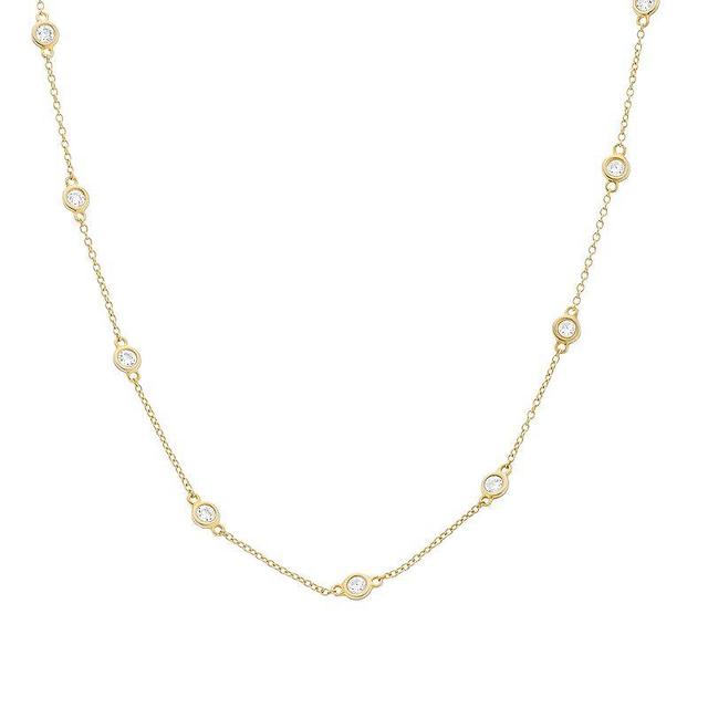 Rosabella 18k Gold-Over-Sterling Silver Cubic Zirconia Station Necklace, Womens Gold Tone Product Image