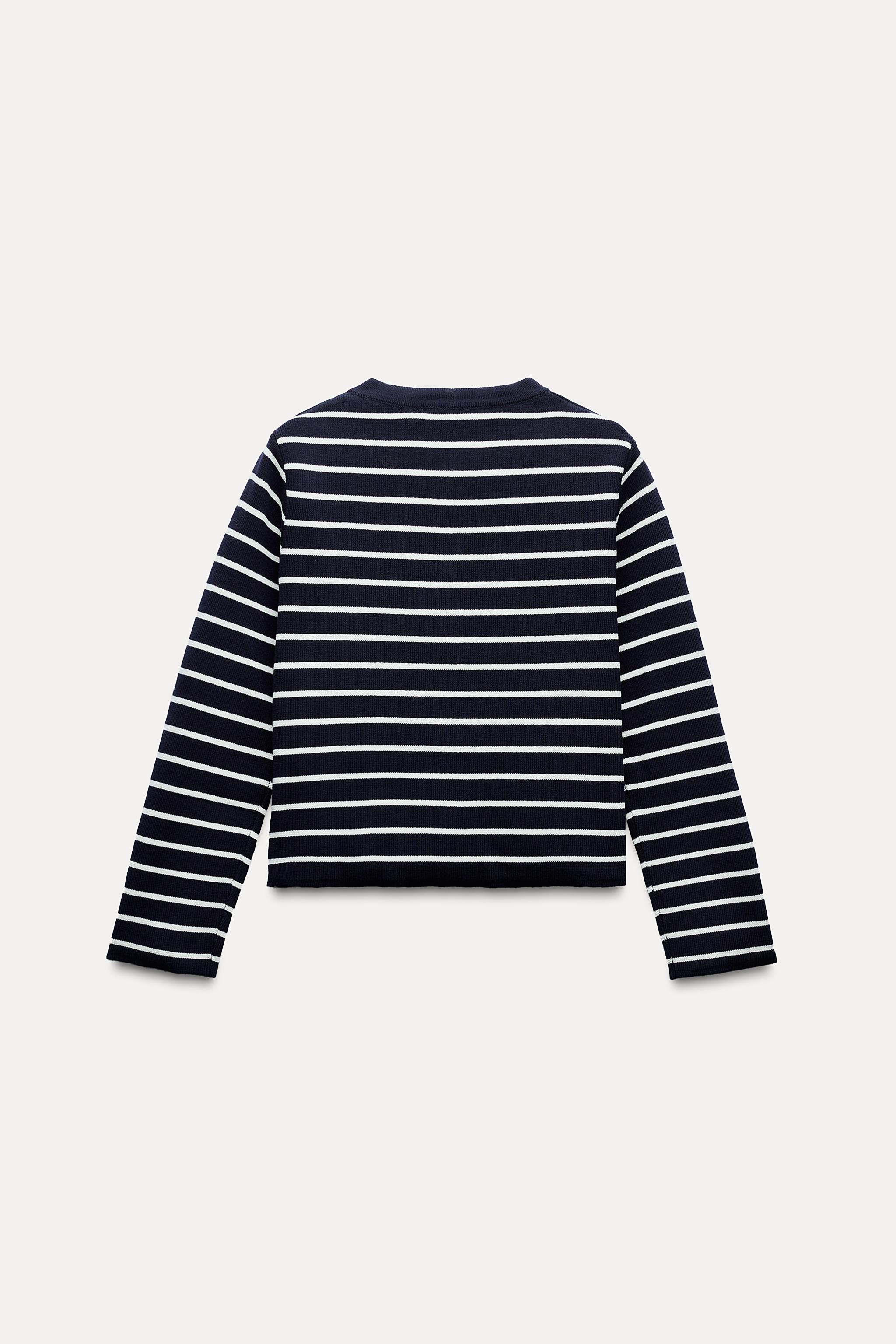 STRIPED KNIT CARDIGAN Product Image