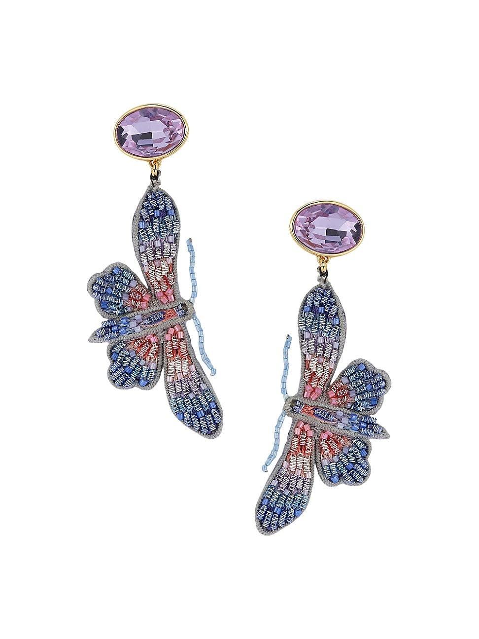 Womens Adilah 14K Gold-Plated, Crystal & Bead Drop Earrings Product Image