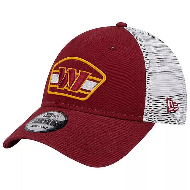 Mens New Era Burgundy/White Washington Commanders Logo Patch Trucker 9FORTY Snapback Hat Product Image