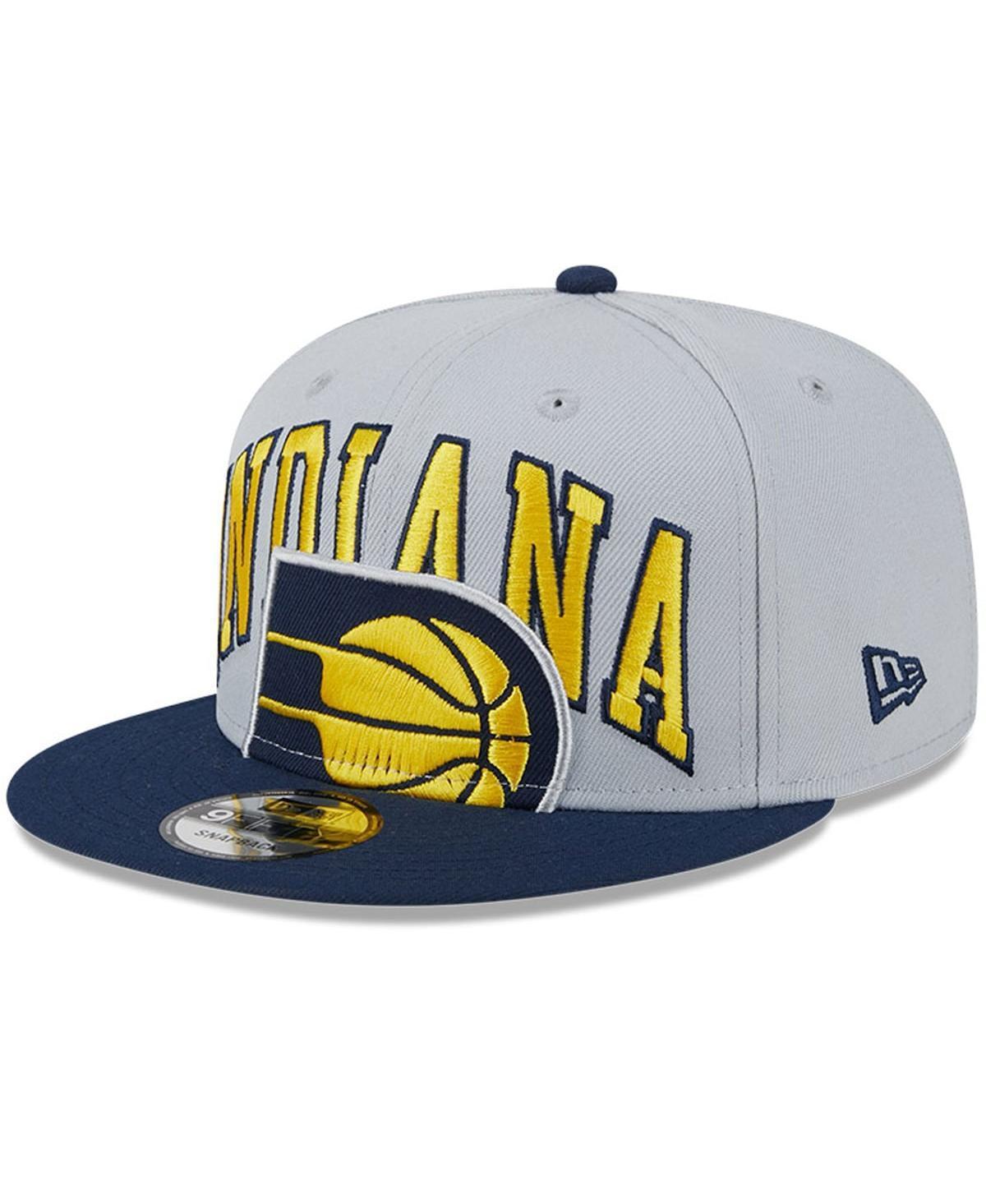 Mens New Era Gray/Navy Indiana Pacers Tip-Off Two-Tone 9FIFTY Snapback Hat Product Image