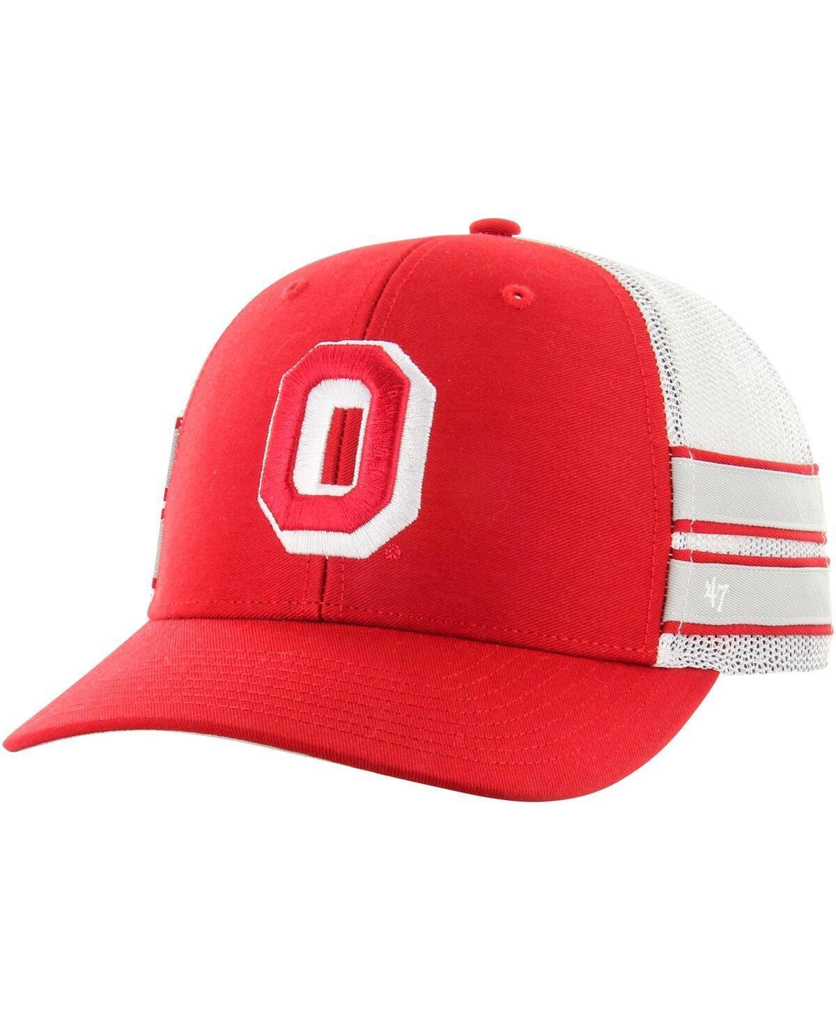 Mens 47 Scarlet Ohio State Buckeyes Straight Eight Adjustable Trucker Hat Product Image